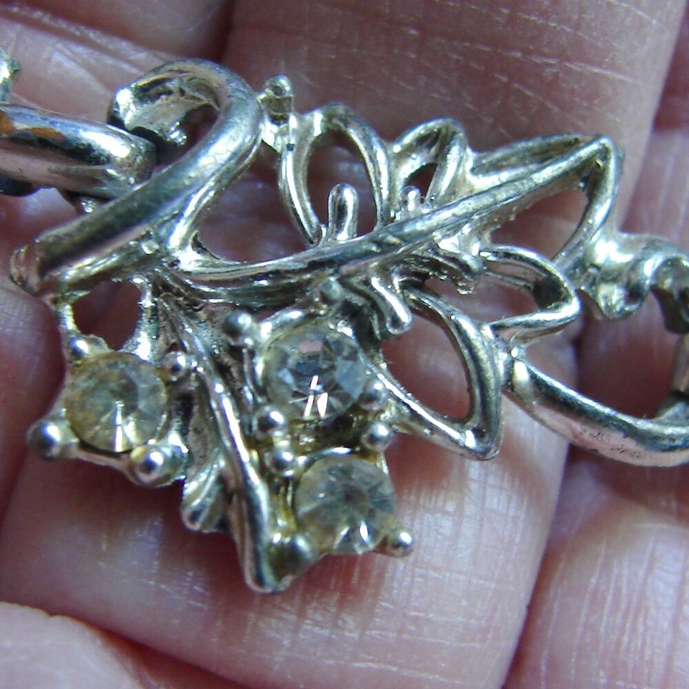 Vtg 1950-60s Rhinestone/Pearl Choker NECKLACE Lot for Repair or Upcycle E74 - Picture 5 of 16